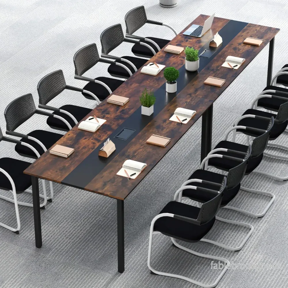 Konferensbord – för personer mötesbord rektangulärt seminarbord – 8-10 180 x 90 cm – Brun - Bild 3