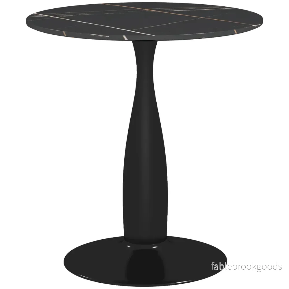 Runt matbord, modern stil – svart, stålram