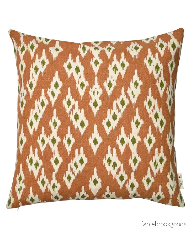 Kuddfodral Ikat Diamond Terracotta