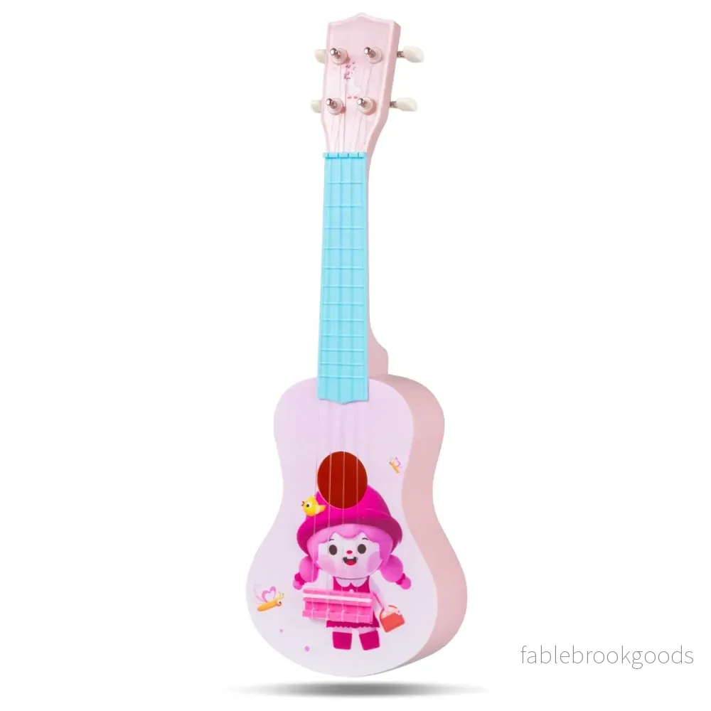 Tum – Ukulele för Barn Mini Leksaks med Nylon sträng och Band Nybörjare – 21 4 12 – Rosa
