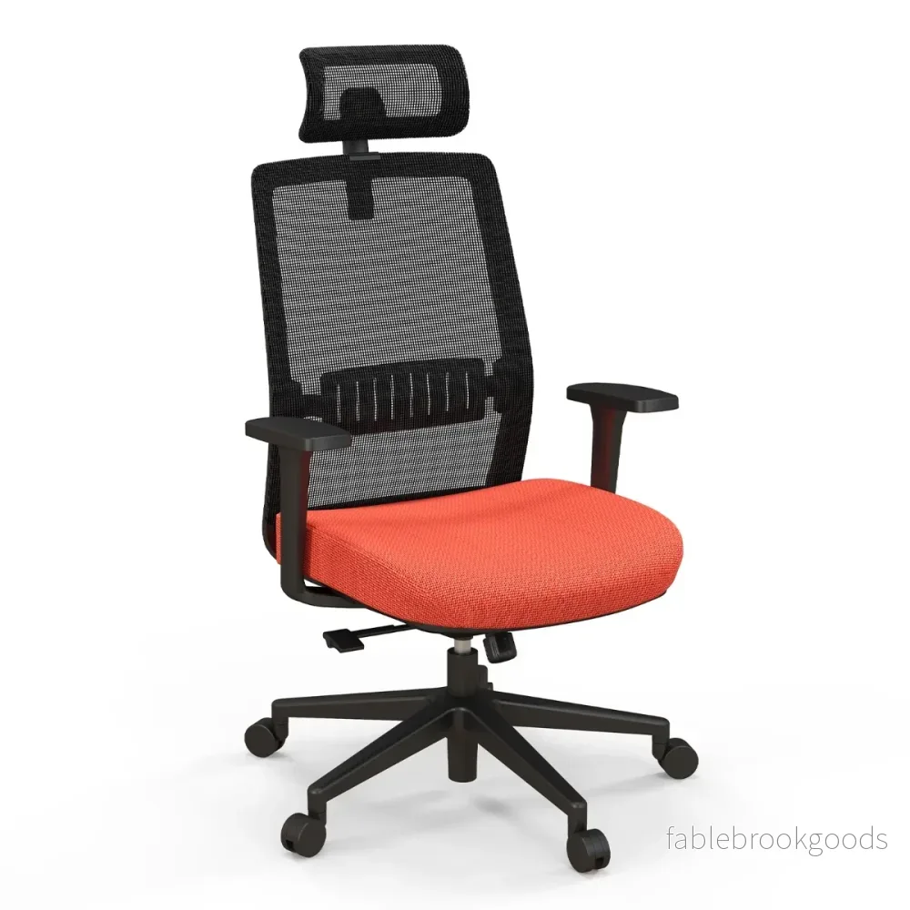 Ergonomisk – kontorsstol med ryggstöd och svankstöd bekvämt 3D nackstöd upp till – 180 kg – Svart - Bild 2