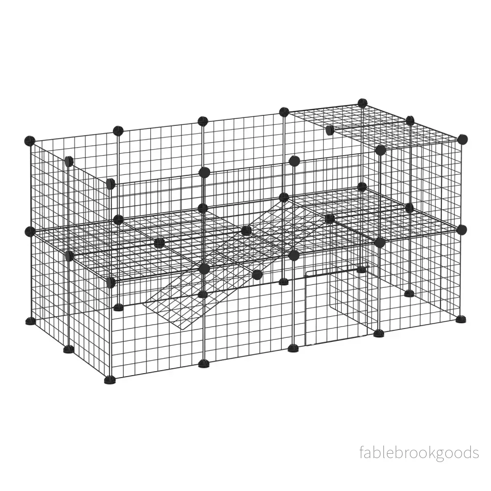 Lekhage för små djur och valpar, svart 36 paneler, 146x73x73 cm Lekhage för små djur och valpar, svart 36 paneler, 146x73x73 cm