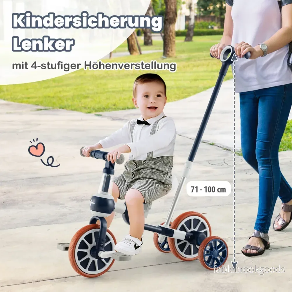 Barncykel – i förskolecykel med föräldrahandtag Marin – 4 1 37 x 72 x 101 cm – Mörkblå - Bild 3