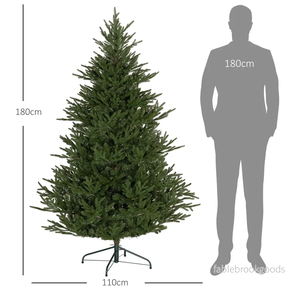 180cm konstgjord julgran, 2380 tips, hopfällbart stativ - Bild 3