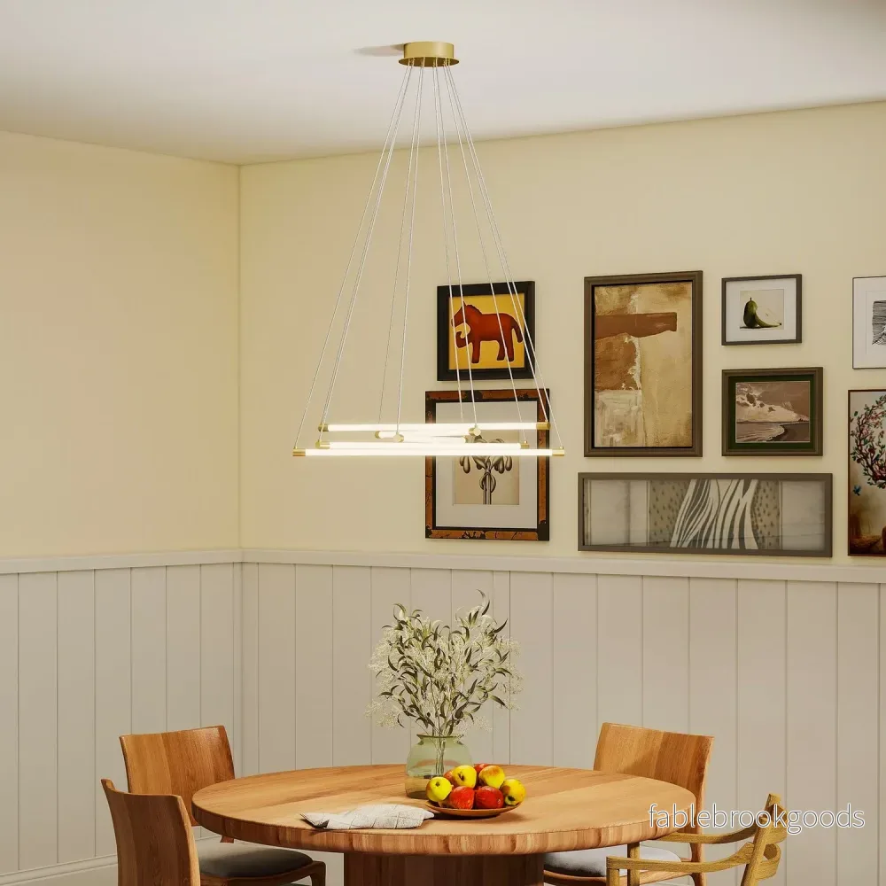 Justerbar LED-taklampa, 50W, 5 rör, guld/vit - Bild 2