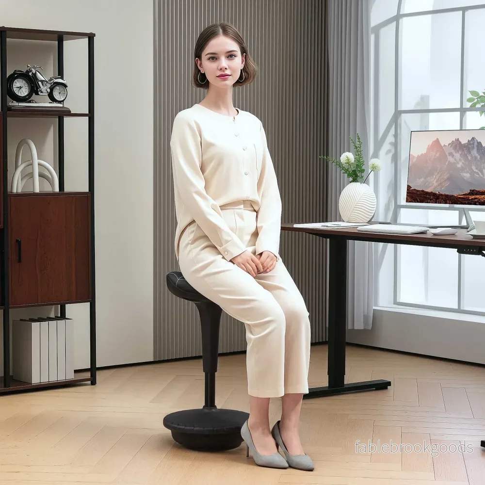 Ergonomisk ståpall med justerbar höjd, svart - Bild 2