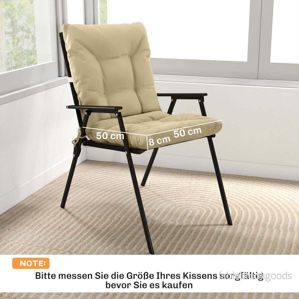 Set med sittdynor för utomhusbruk, 8 cm tjocka, beige, 120x50 cm - Bild 3