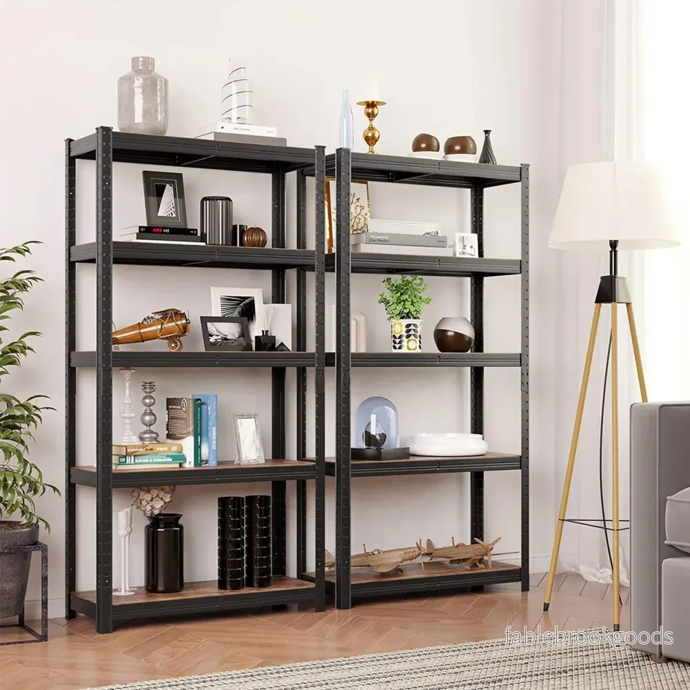 Förvaringsställ – Industriell design – Svart och vintagebrun - Bild 3