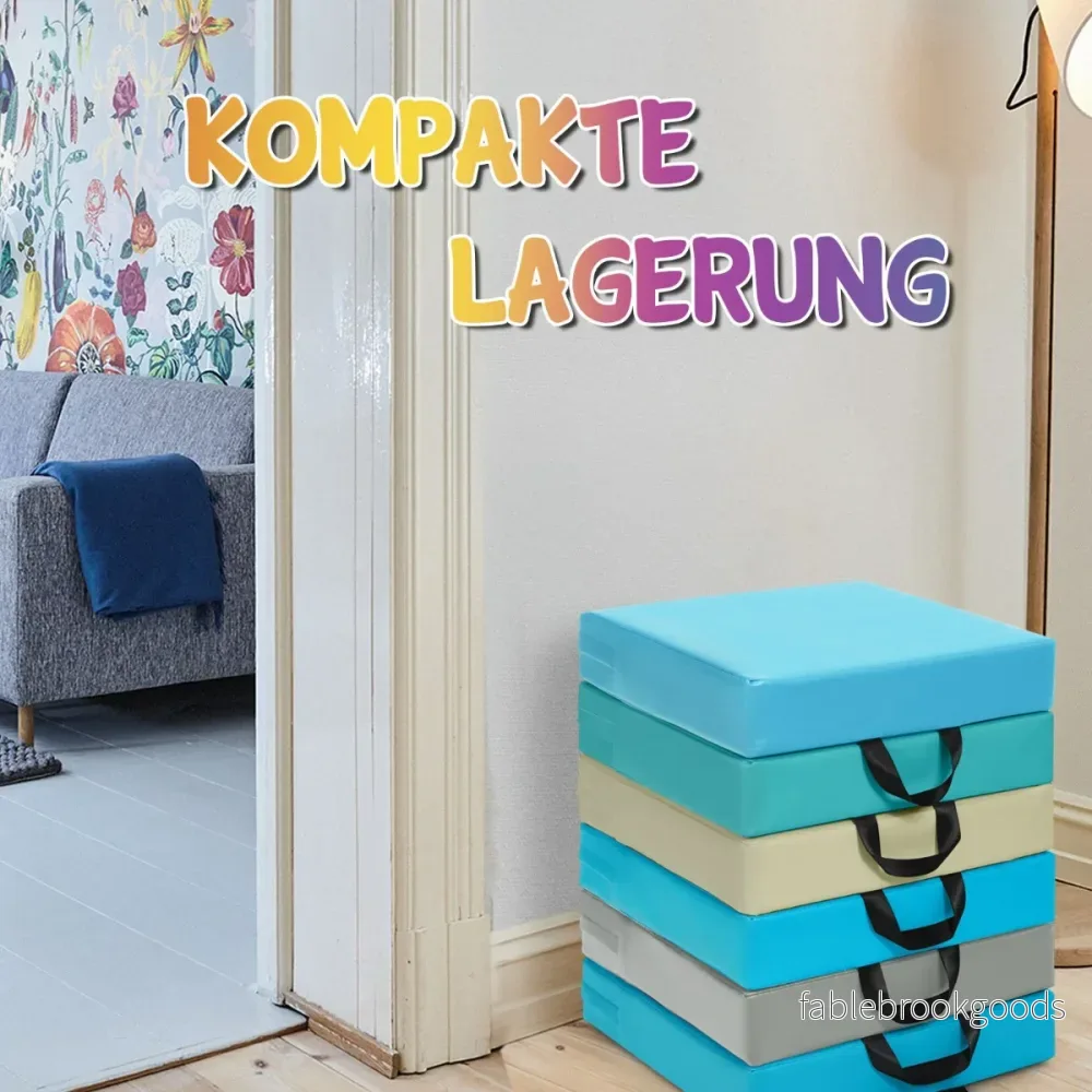 Set – med barnstolsdynor handtag golvkuddar dragkedja fyrkantig – 6 – Ljusblå - Bild 3