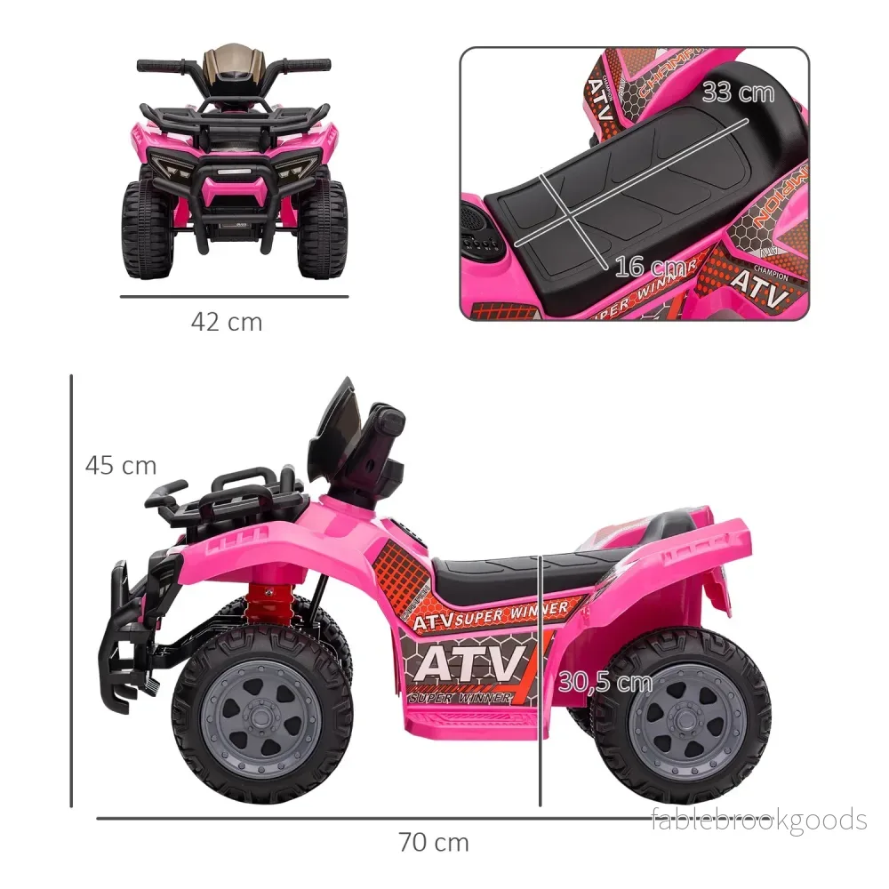 Elektrisk Mini Quad ATV för barn, LED-lampor, Rosa - Bild 3