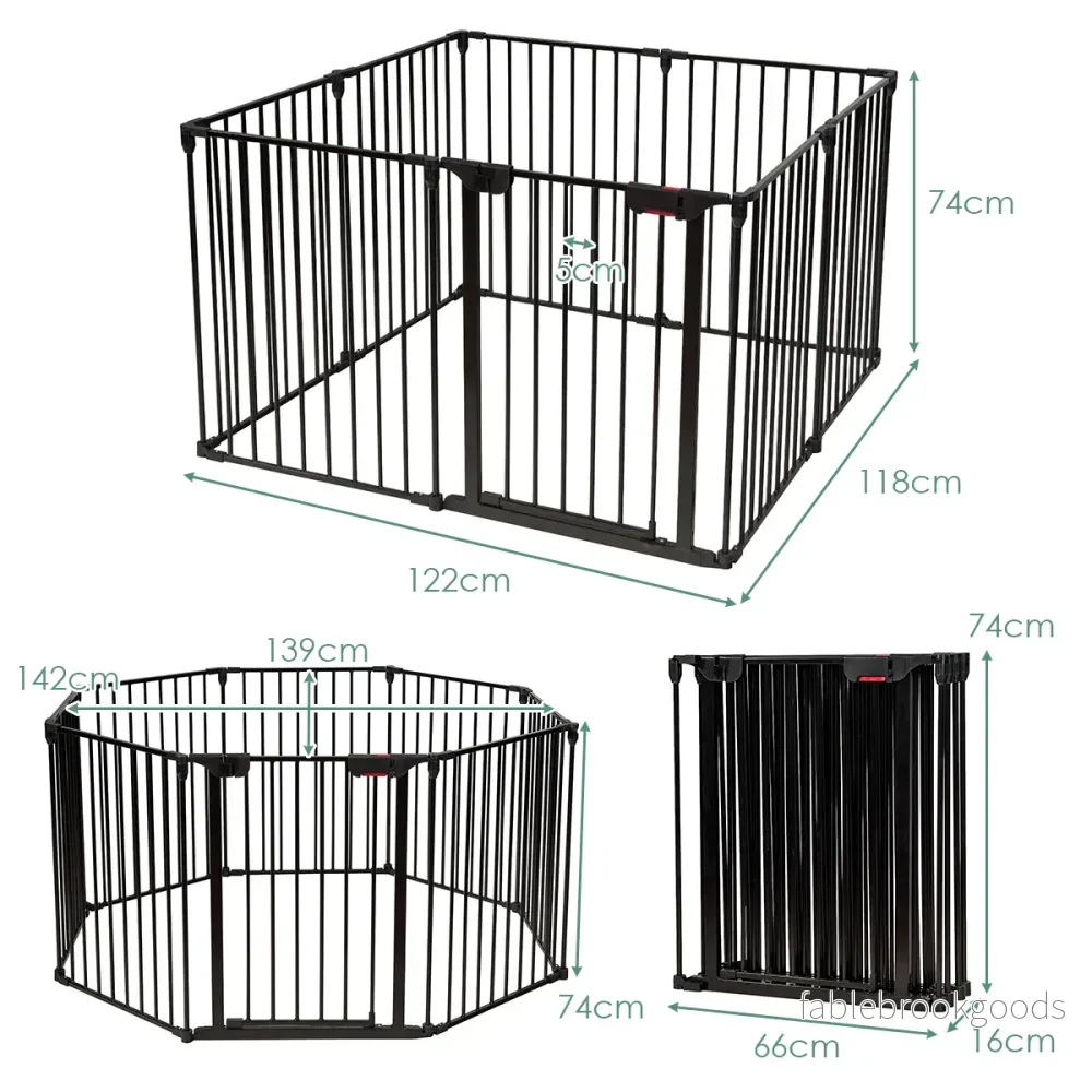 Elements – Playpen Dog Barrier – 8 500 x 75 cm – Svart