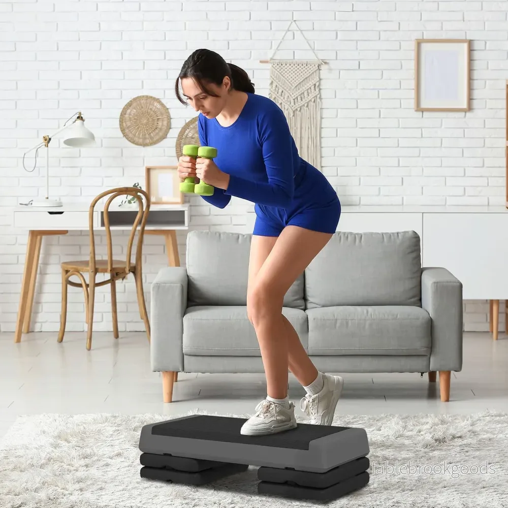Aerobic stepper, justerbar höjd, halkfri, grå - Bild 2