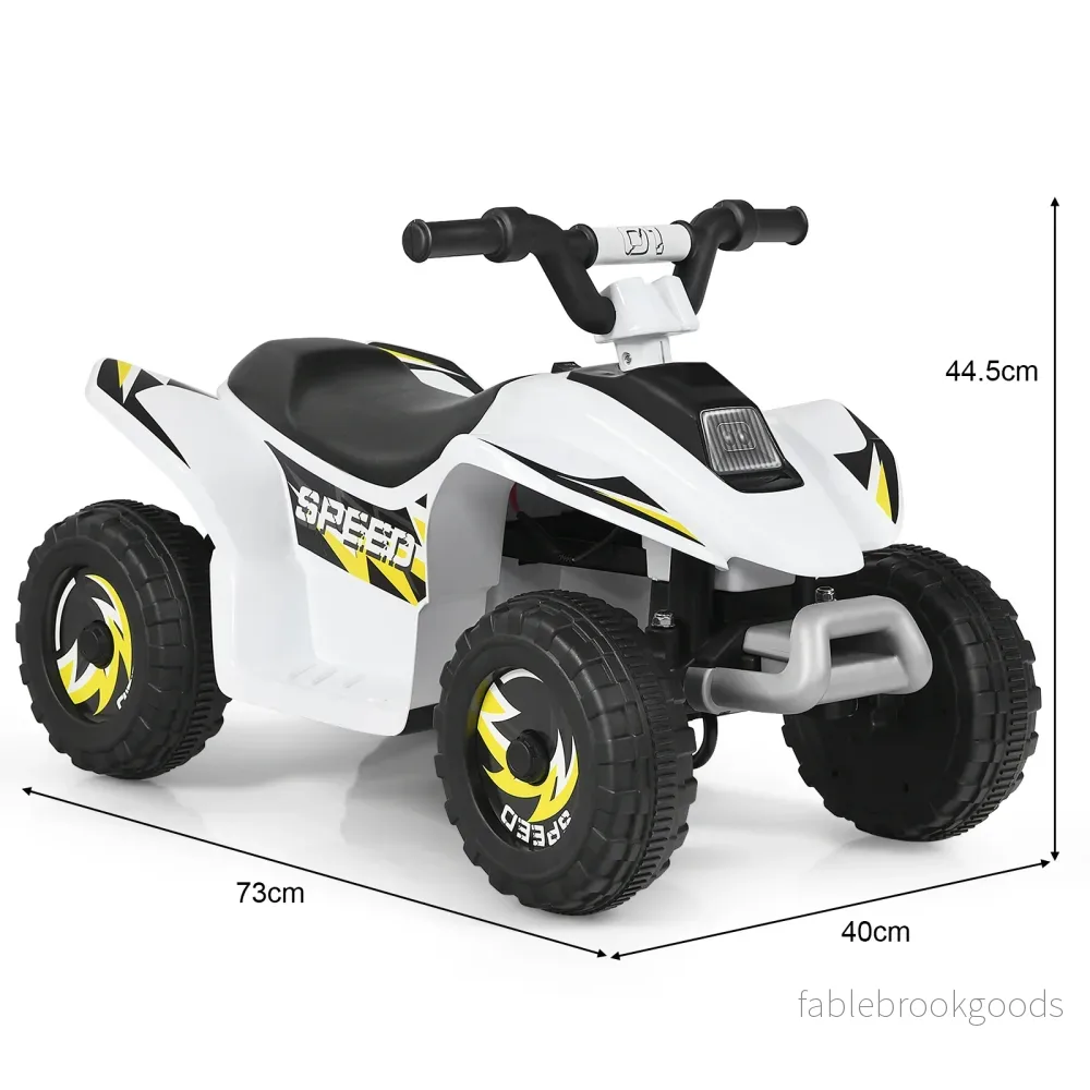 6V – batteridriven Quad Mini för småbarn – 73 x 40 x 44,5 cm – Vit - Bild 2