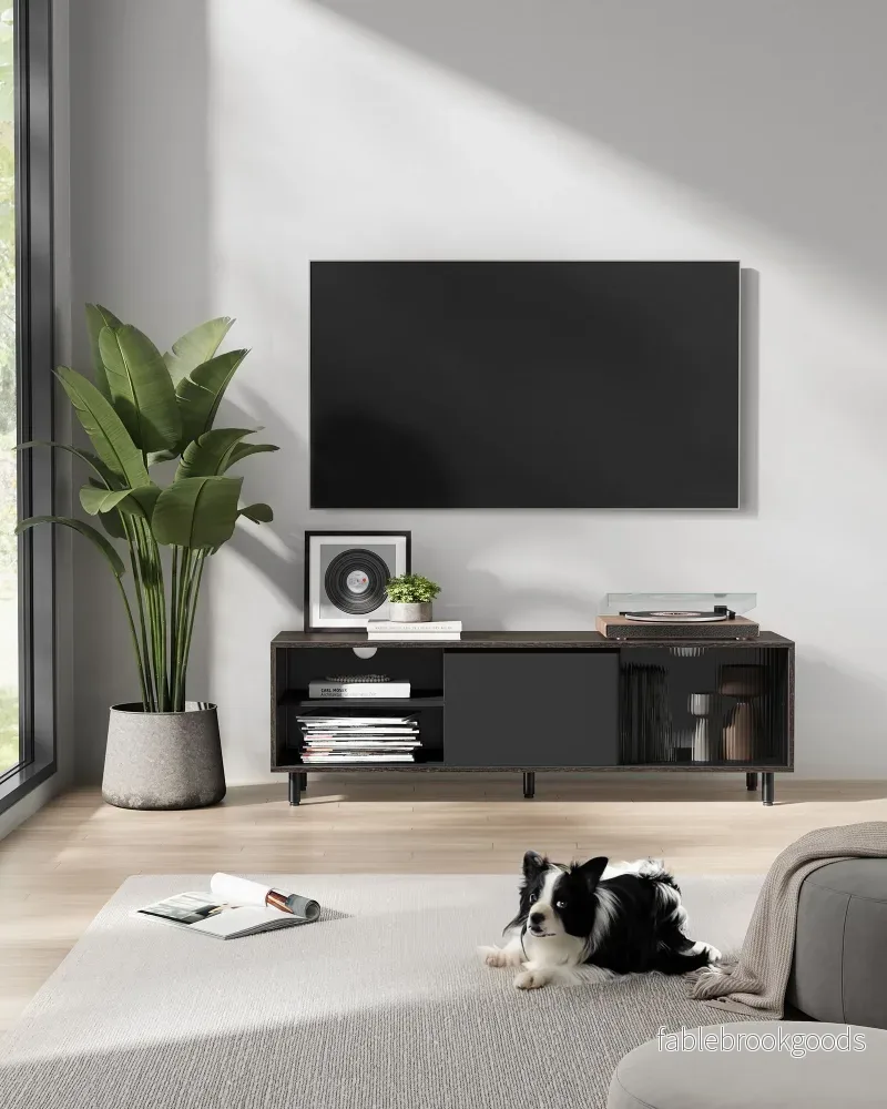 TV-skåp – Supersnabb montering – Modern – Askbrun-Bläck Svart - Bild 2