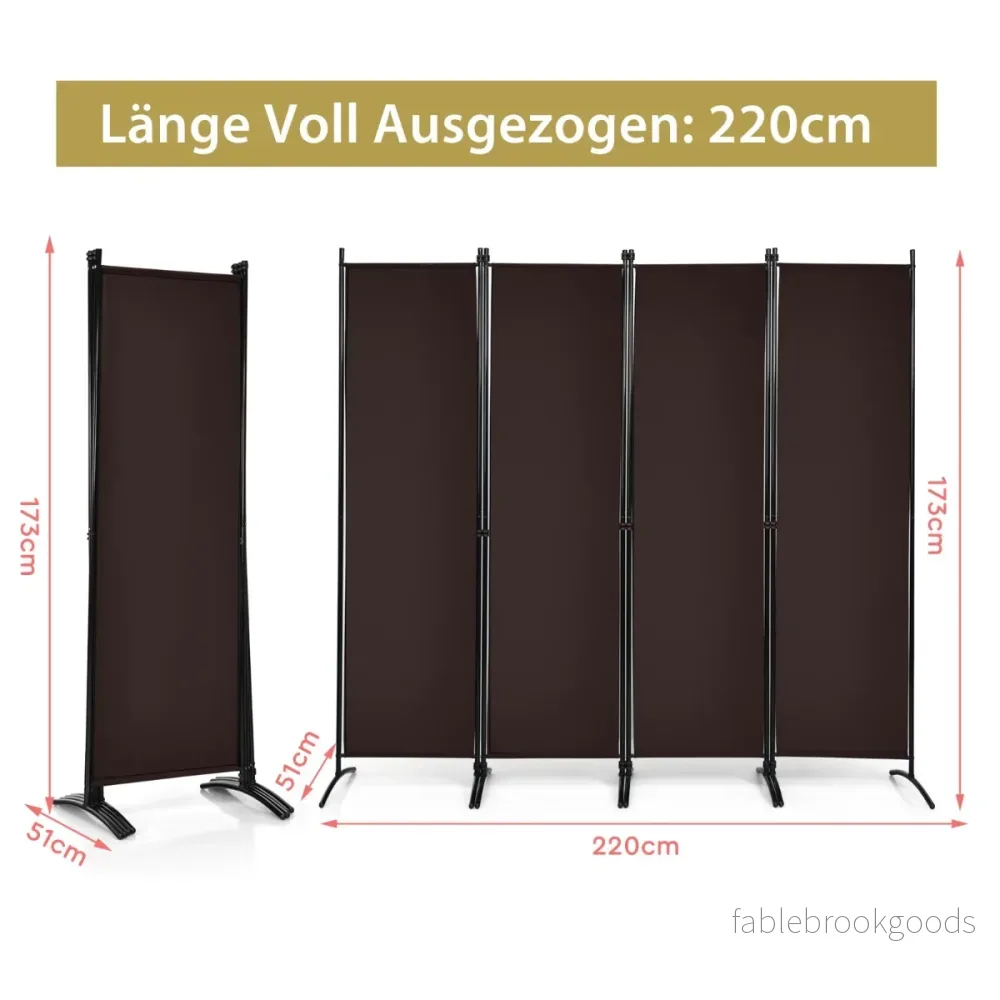 panel – hög rumsavdelare Bärbar skiljevägg med stålram – 4 173 cm – Brun - Bild 2