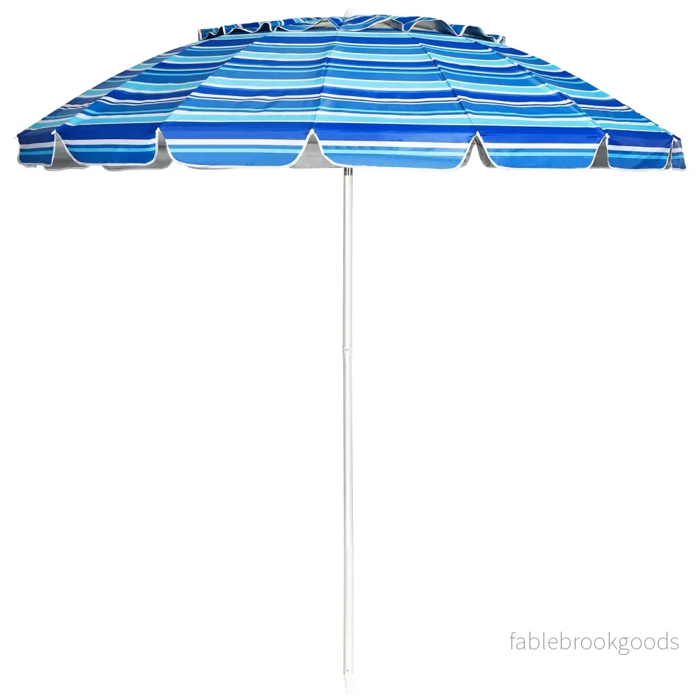Strandparasoll – utomhusparasoll fällbart uteplatsparasoll i aluminium mörkblått – 243 cm – Mörkblå - Bild 2
