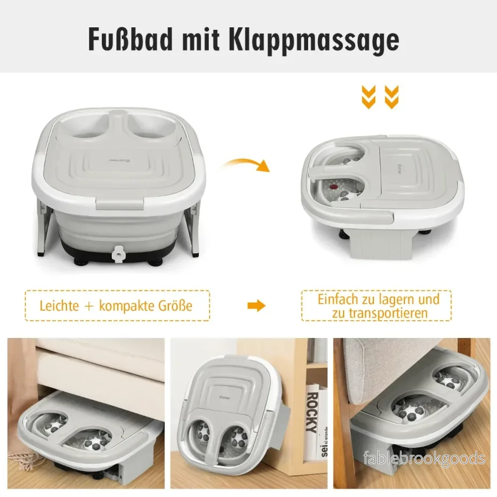 Fotbad – Massager bubbelpool med justerbar värmetemperatur – 42 x 40 x 24 cm – Grå - Bild 3
