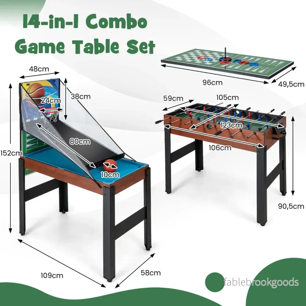 i – Spelbordsset Multifunktionellt med Fotbollsbord Hockey Biljard Bordtennis Natur+ – 15 1 – Svart - Bild 2