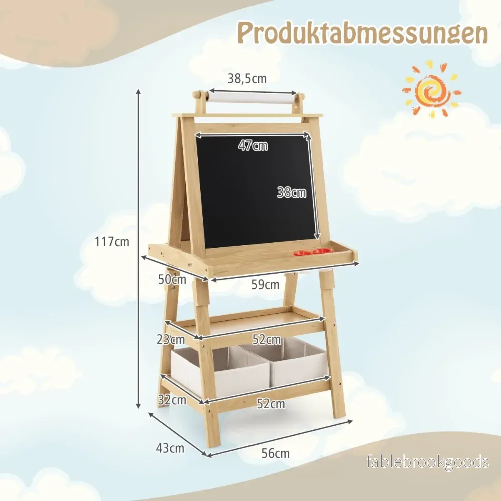 i – barnstafli dubbelsidig whiteboard och svarta tavla ritpapper Naturligt – 3 1 – Natur - Bild 2
