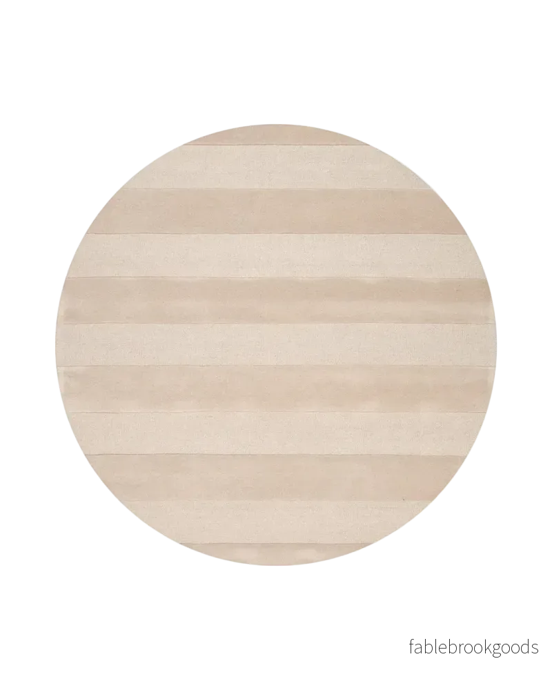 Måttanpassad Matta Stripe Boucle Beige Rund Måttanpassad Matta Stripe Boucle Beige Rund