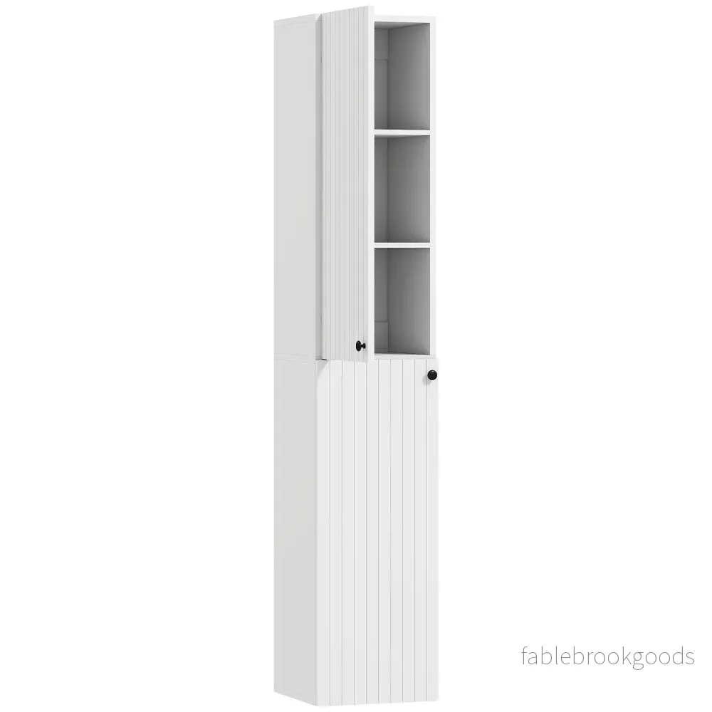 Vägghängt badrumsskåp, vit MDF, 161 cm
