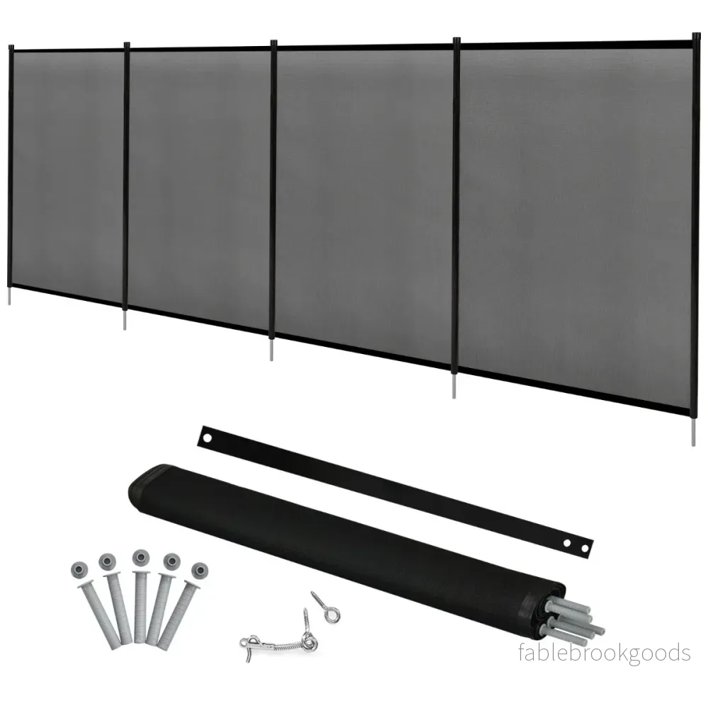 pack – poolstängsel barnskyddsstängsel poolskyddsstängsel dammstängsel – 3 366 x 122 cm – Svart