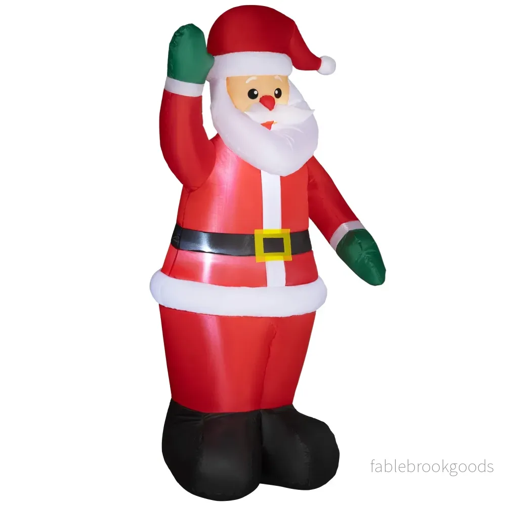6ft uppblåsbar jultomte med LED-lampor, inomhus/utomhus