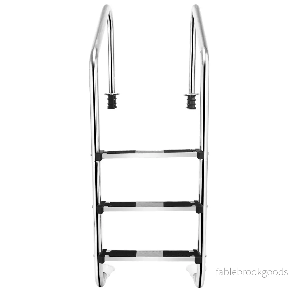Poolstege – i rostfritt stål stegs med halkfria – 3 53 x 63 x 147 cm – Silver - Bild 3