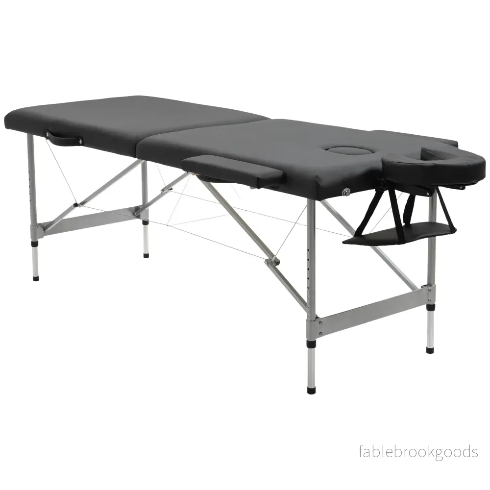 Fällbart massagebänk, 7-zoner, höjdjusterbar, svart Fällbart massagebänk, 7-zoner, höjdjusterbar, svart