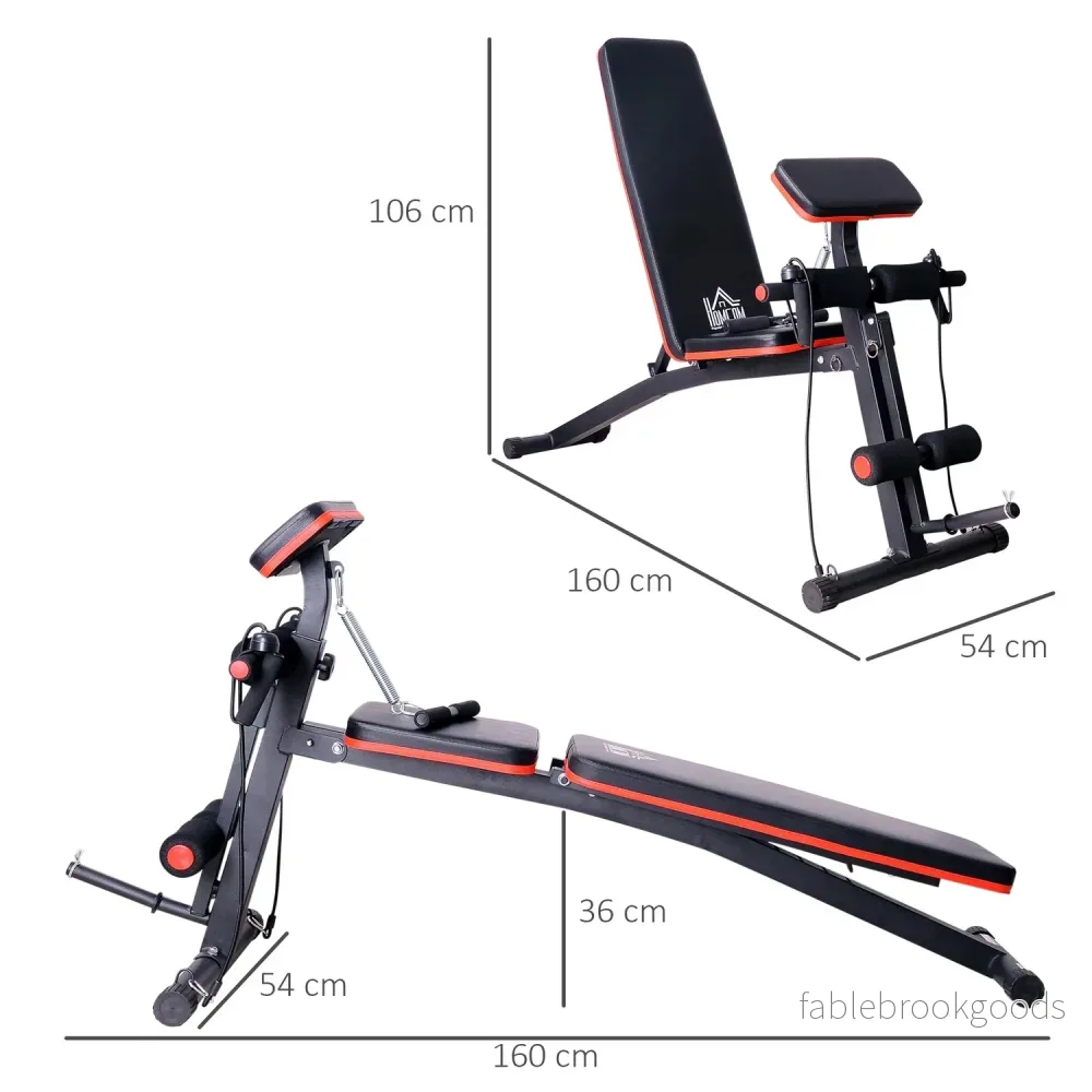 Multifunktion viktbänk multigym med fjäderbooster träningsbänk vikt upp till 120 kg svart 54 x 160 x 106 cm - Bild 3