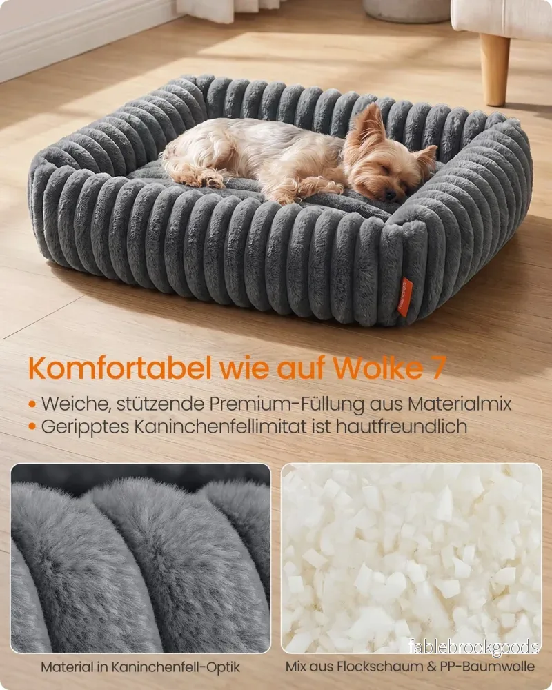 Orthopedische Hondenmat - 71 x 55 cm - Wasbaar - Zacht Pluche - Loodgrijs - Bild 3