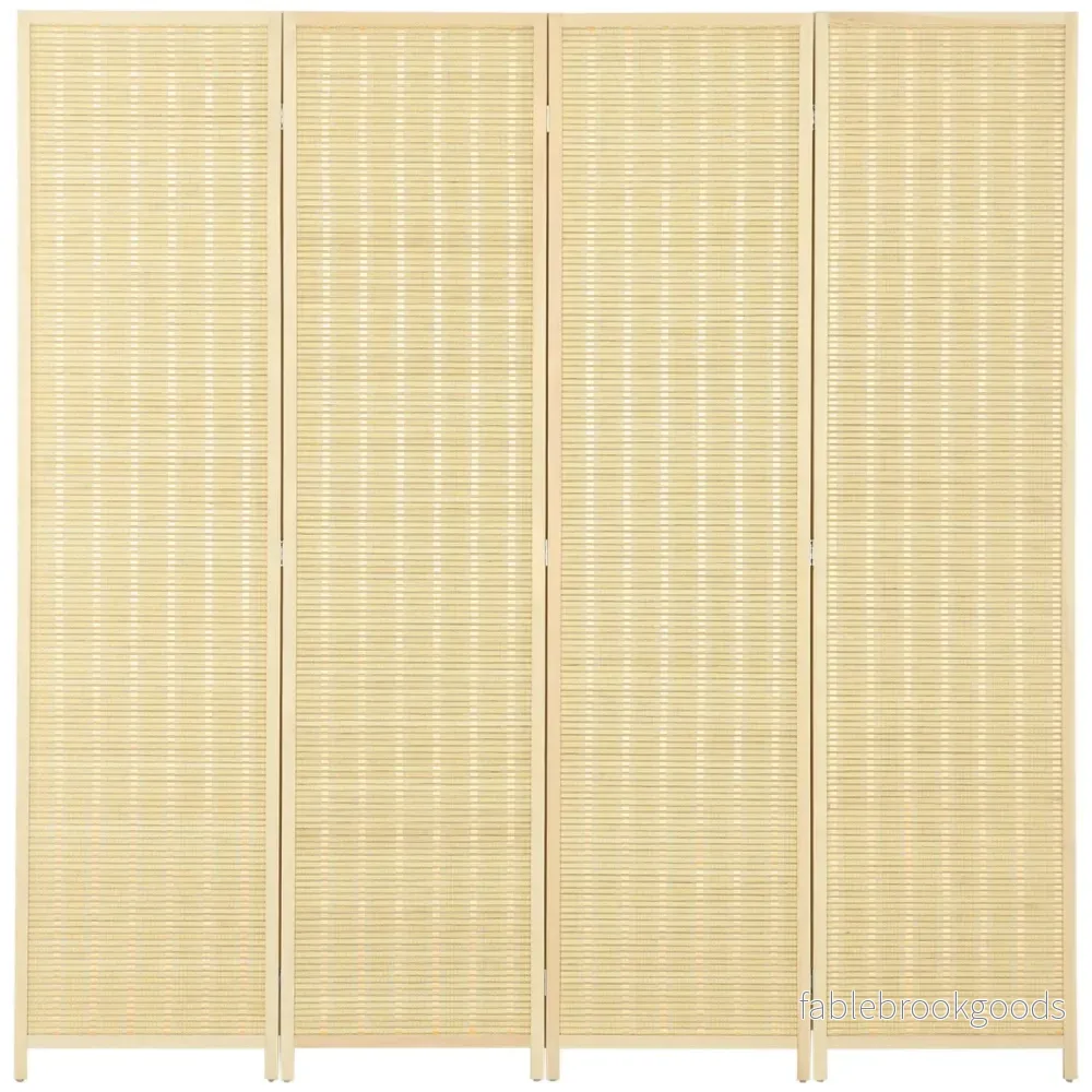 Rumsavdelare av bambu, hopfällbar sekretessskärm, naturlig 180x180 cm