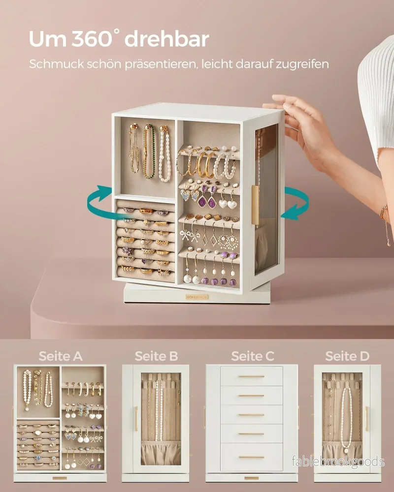 Smyckeskrin – rymlig öppen design – molnvit - Bild 3