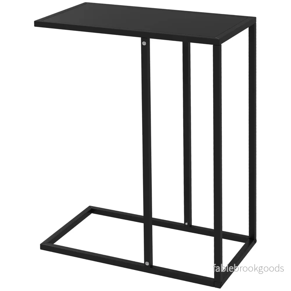 C-format sidobord – Stålram, sängbord och bärbar dator C-format sidobord – Stålram, sängbord och bärbar dator