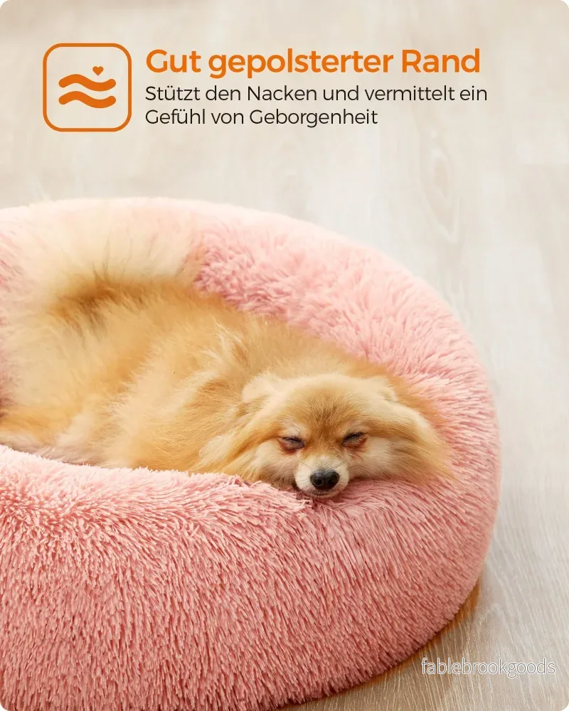 Hundsäng – fluffig och bekväm – rosa - Bild 3