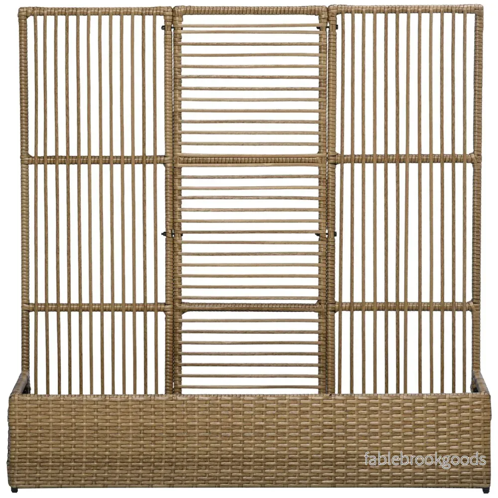 Upphöjd plantering i polyrattan med spaljé för trädgård och balkong Upphöjd plantering i polyrattan med spaljé för trädgård och balkong