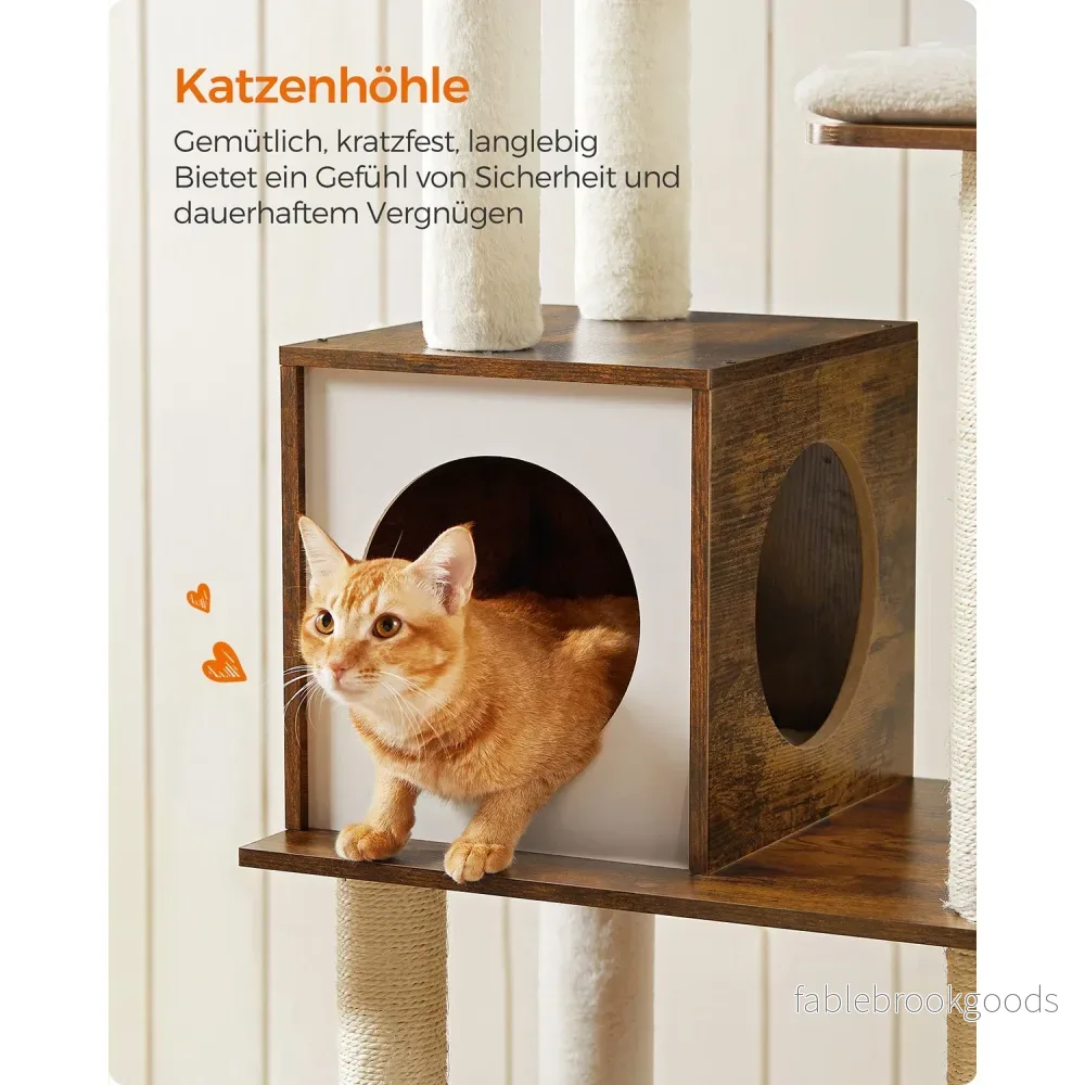 Kattskrapstolpe – Med avtagbara kuddar – Vintagebrun - Bild 3