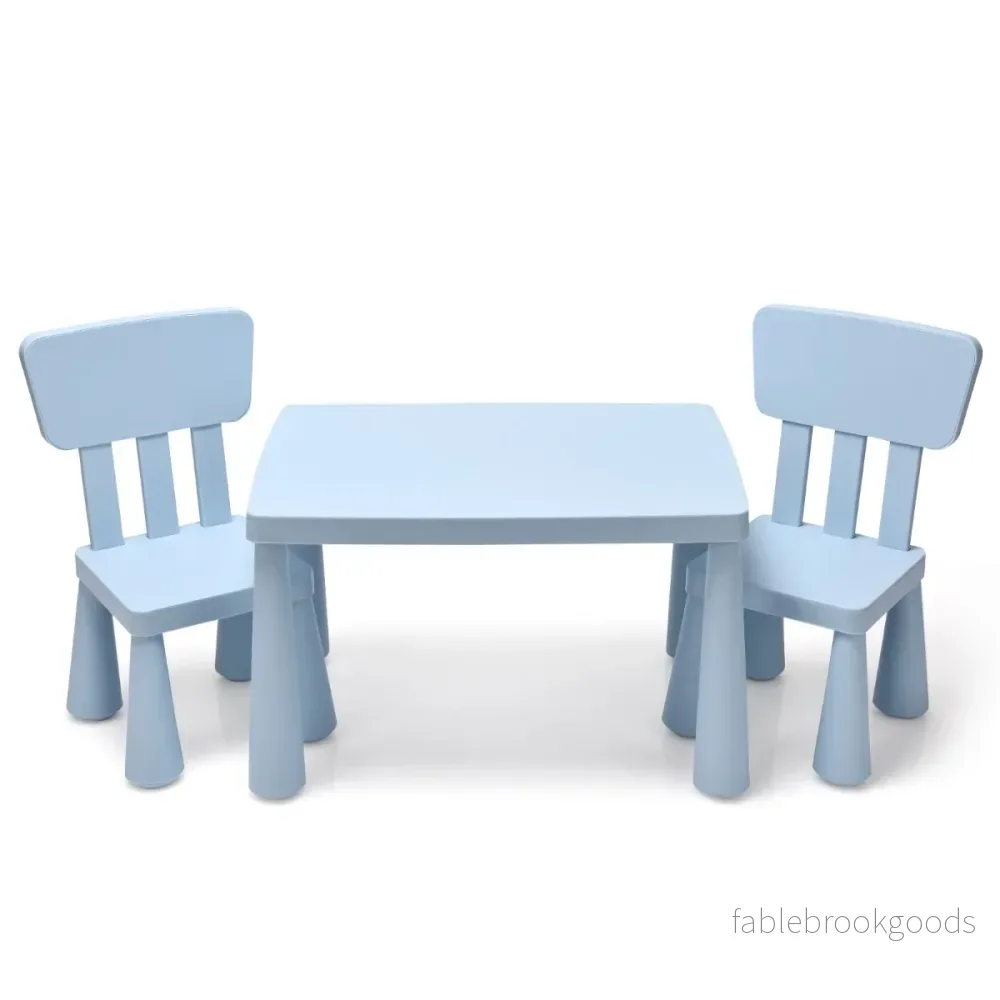 stycken – Barnsittgrupp Barnbord med stolar Barnmöbler av plast – 3 2 – Blå - Bild 2