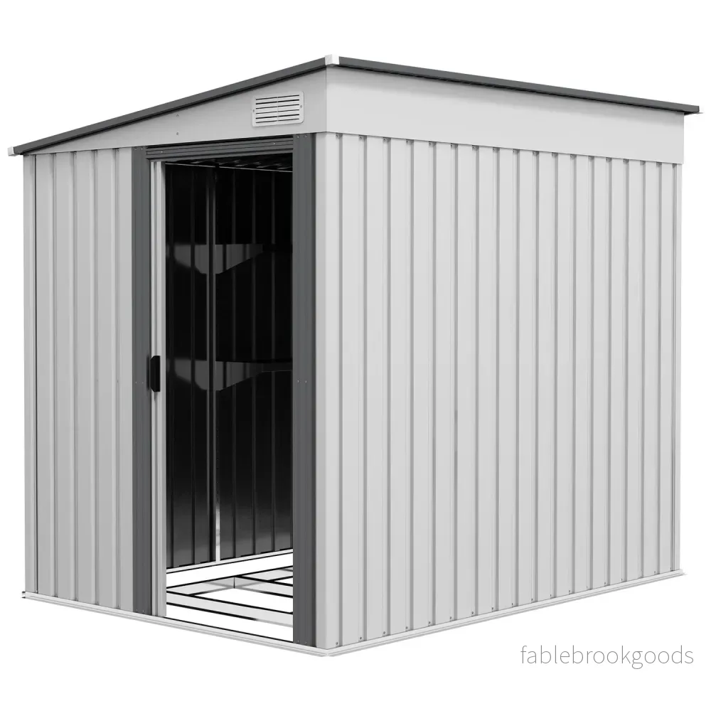 Verktygsskjul i metall 2,81m² 154x206,5x181 cm verktygsbod med takfundament
