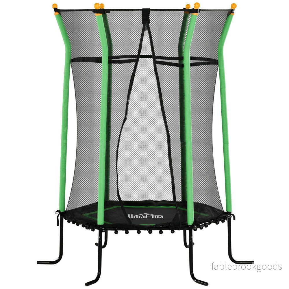Barntrampolin med skyddsnät, Ø163,5 cm, grön Barntrampolin med skyddsnät, Ø163,5 cm, grön