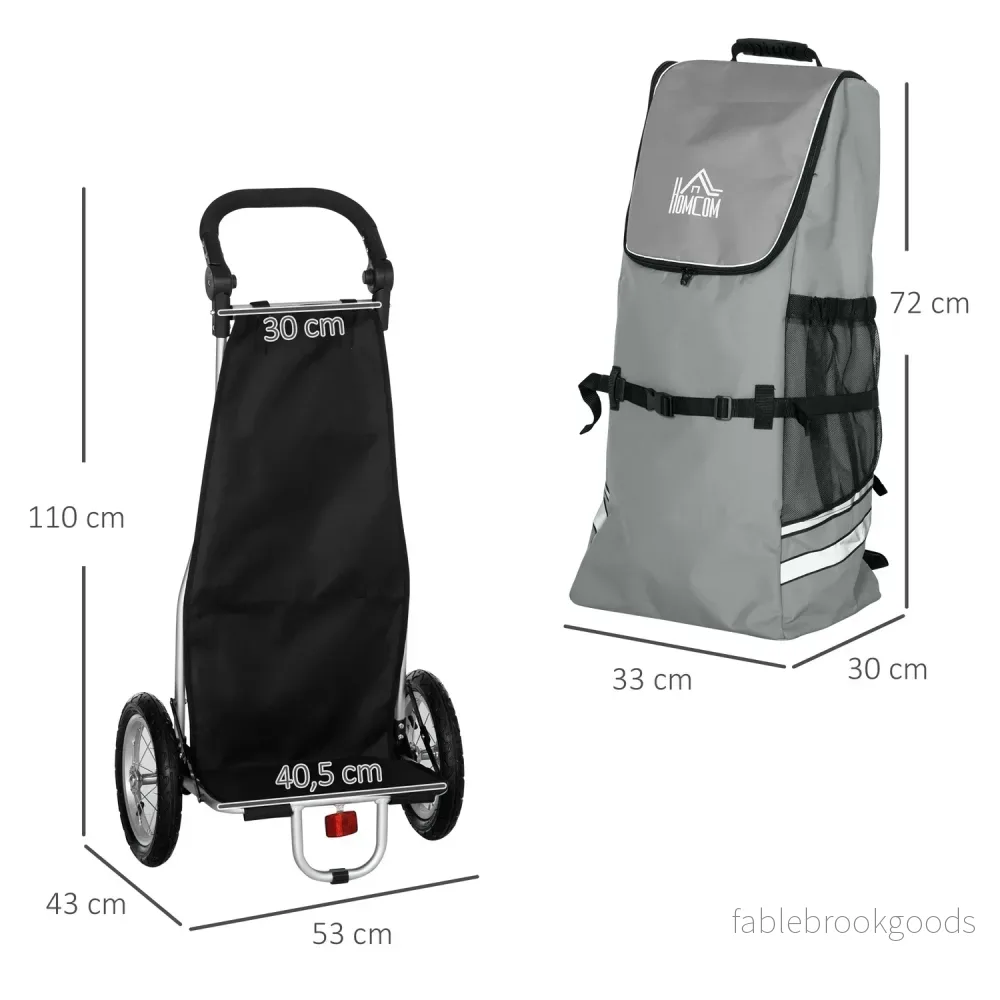 Cykellastvagn och kundvagn, 55L, aluminium, grå - Bild 3