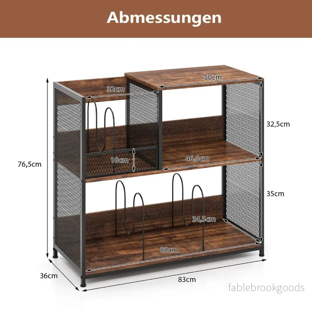 vånings – skivspelareställ för upp till album och avtagbara avskiljare – 3 300 3 – Brun - Bild 2