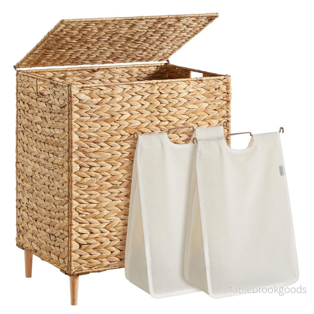 Wasmand – 2 Vakken – 130 Liter – Waterhyacint – Naturel