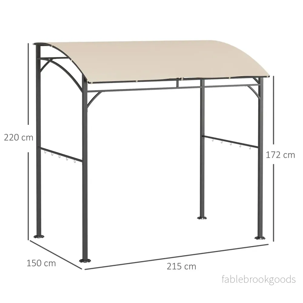 Grilltak med UV-beständigt regnskydd, beige stålram - Bild 3