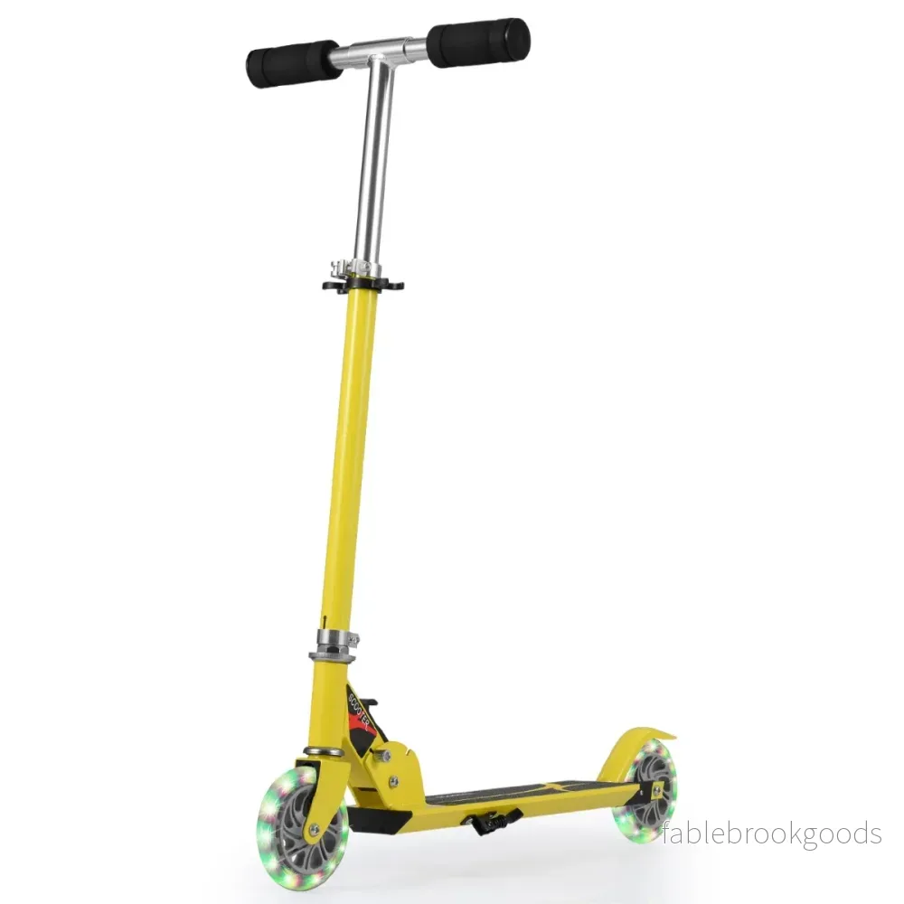 Scooter – Roller Sparkcykel hopfällbar upp till – 70 kg – Gul