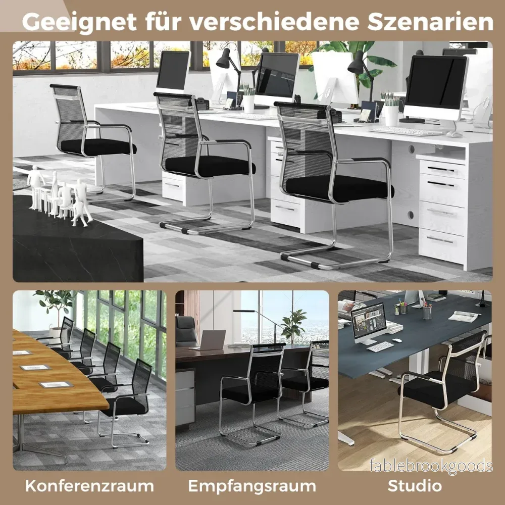 Cantilever – stolar Set med stapelbara metallbas och armstöd – 4 – Svart - Bild 2