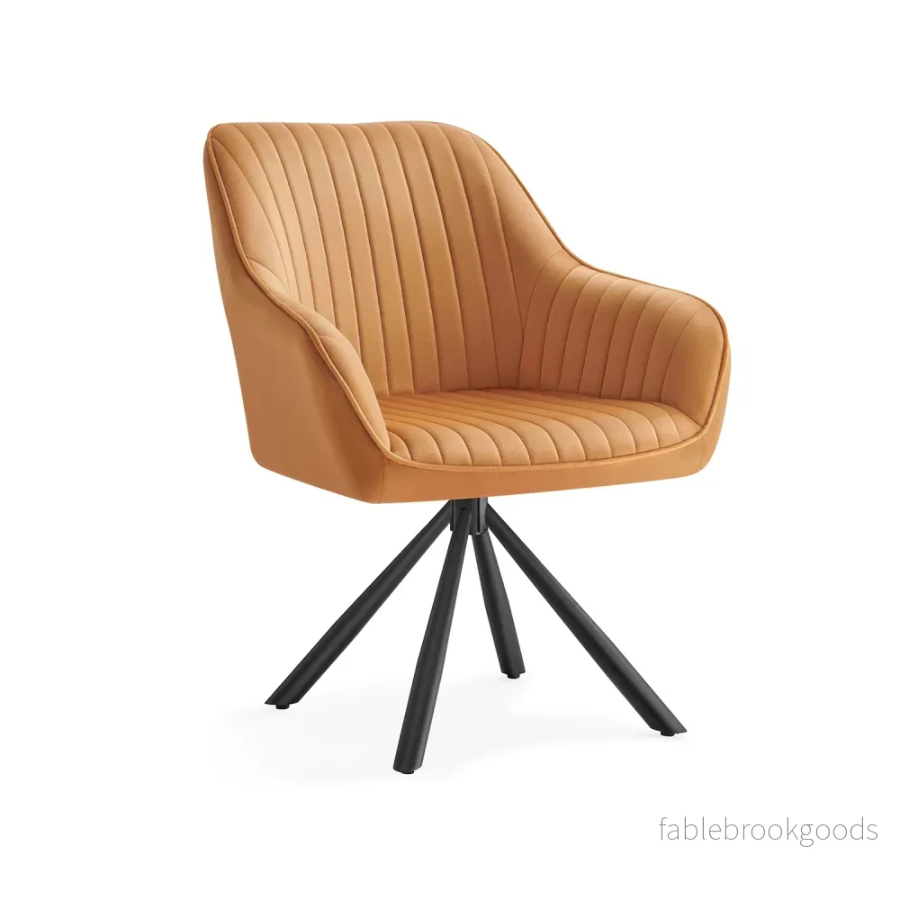 Matsalsstol – Med armstöd – Sammet – Caramel brun-bläck svart Matsalsstol – Med armstöd – Sammet – Caramel brun-bläck svart