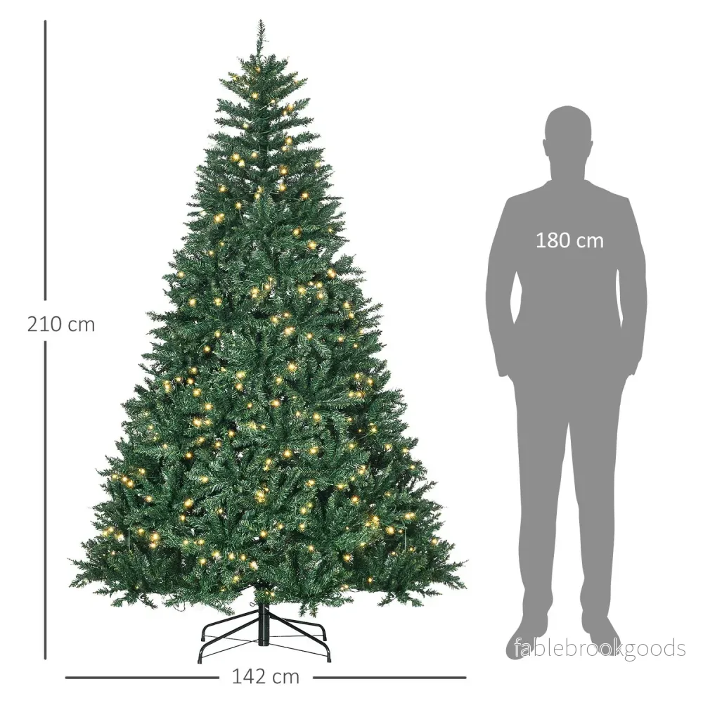 Konstgjord julgran med 700 LED-ljus, 2,1 m hög - Bild 3