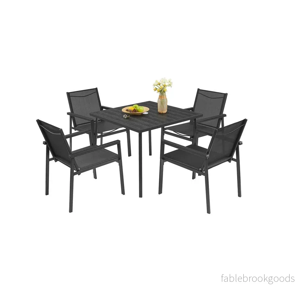 Trädgårdsmöbelset – Ergonomiskt och robust – Antracitgrå bläcksvart Trädgårdsmöbelset – Ergonomiskt och robust – Antracitgrå bläcksvart