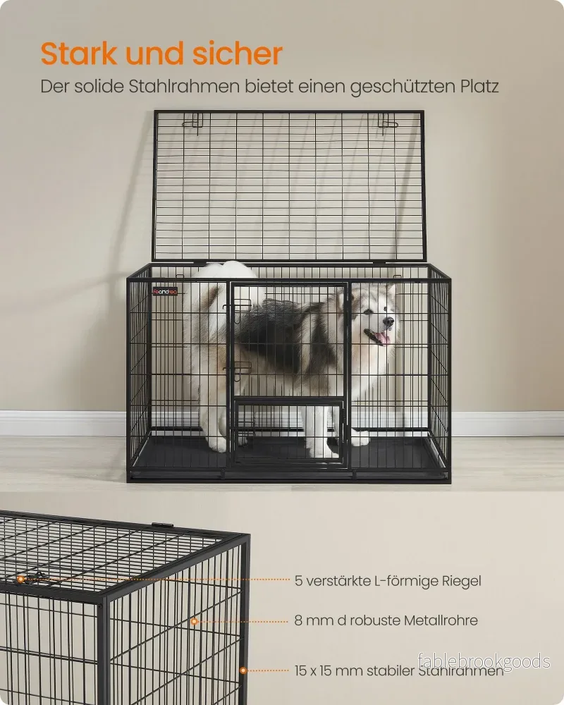 Hundbur – Stål – Heavy duty – bläcksvart - Bild 3